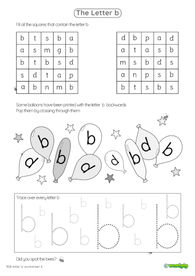 thumbnail of letter b worksheet 4