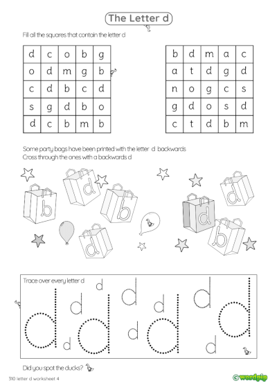 thumbnail image of letter d worksheet 4