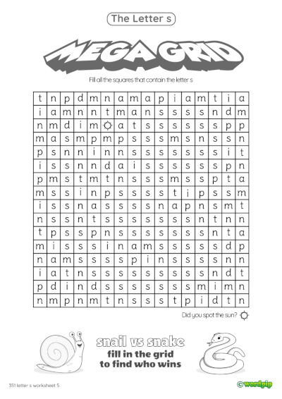 Letter s worksheet 5 thumbnail