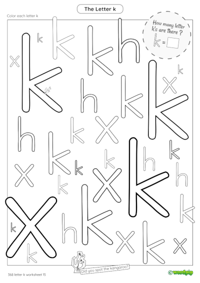 thumbnail image of letter k worksheet 15