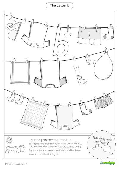 thumbnail image of letter b worksheet 13