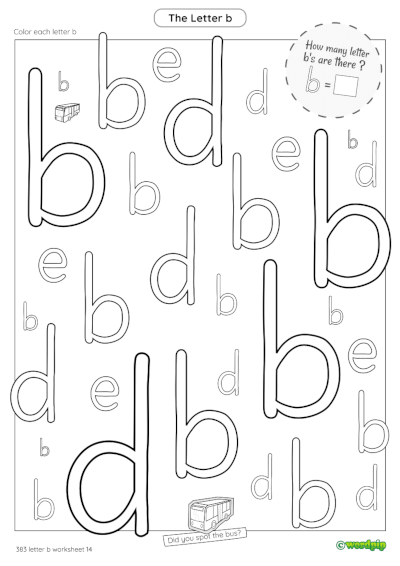 thumbnail image of letter b worksheet 14