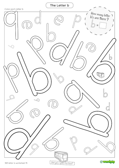 thumbnail image of letter b worksheet 15