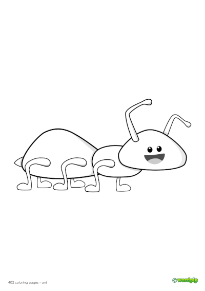 thumbnail image of an ant coloring page 