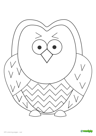 thumbnail image of an owl coloring page