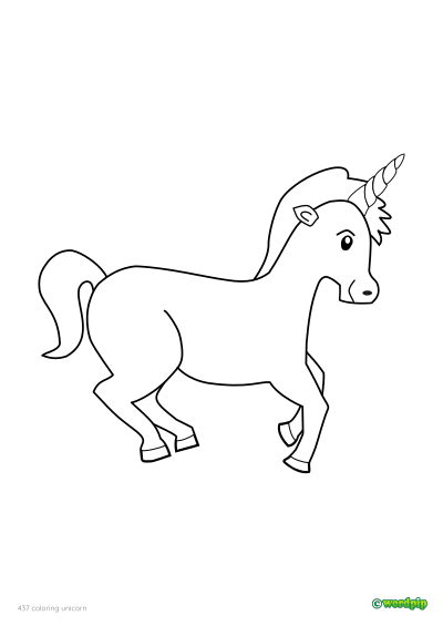 thumbnail image of a unicorn coloring page