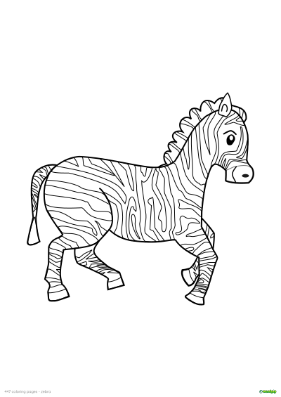 thumbnail image of a zebra coloring page