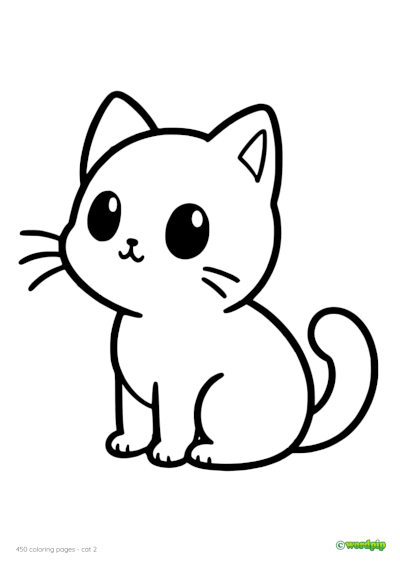 thumbnail of a cute cat coloring page