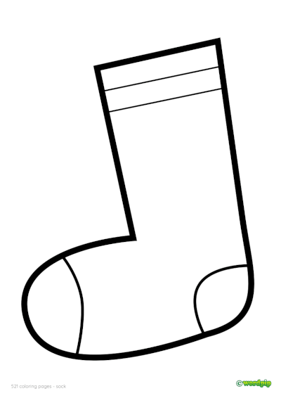 thumbnail image of a sock coloring page