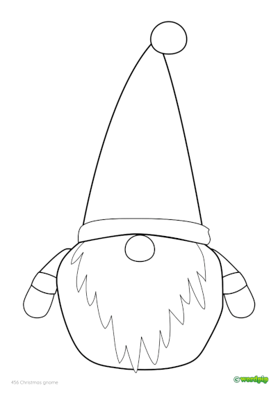 thumbnail image of a Christmas gnome coloring page