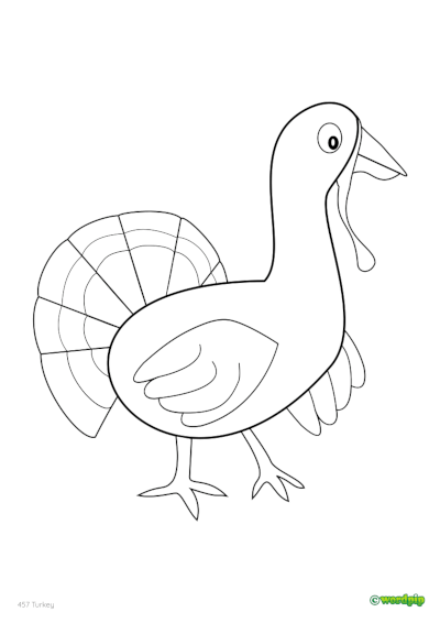 thumbnail image of a turkey coloring page