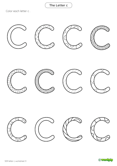 thumbnail image of letter c worksheet 9