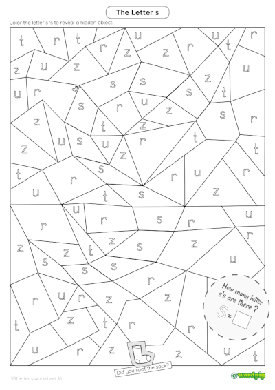thumbnail of letter s worksheet 16