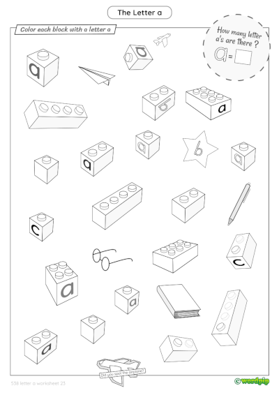 thumbnail image of letter a worksheet 23