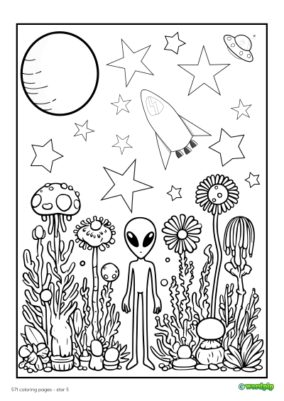 thumbnail image of stars scenecoloring page
