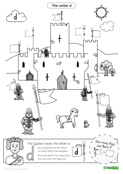 thumbnail image of letter d worksheet 12