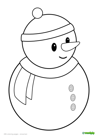 thumbnail image of a snowman coloring page