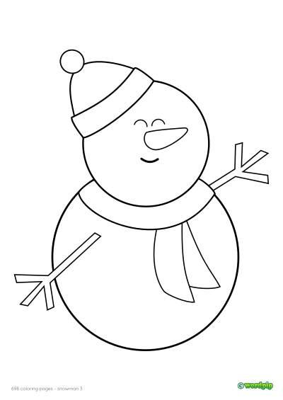 thumbnail image of 3rd snowman coloring page