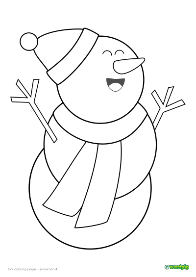 thumbnail image of snowman coloring page