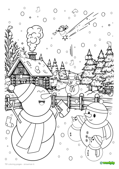 thumbnail image of snowman coloring page