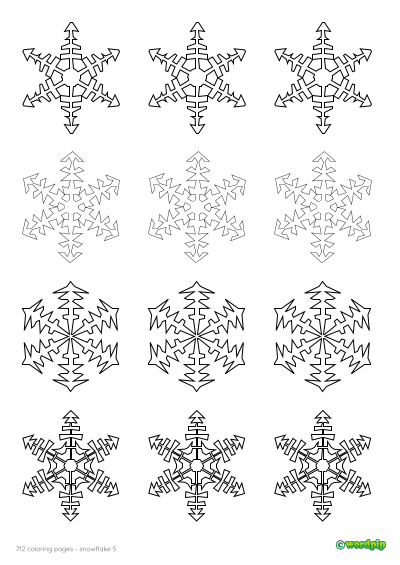 thumbnail image of a snowflake 5 coloring page
