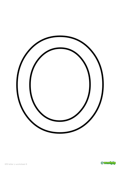 thumbnail image of letter o worksheet 8