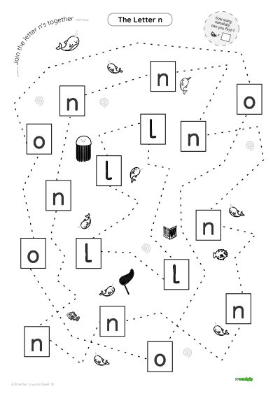 thumbnail image of letter n worksheet 10