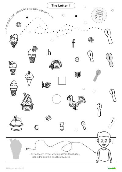 thumbnail image of letter i worksheet 11