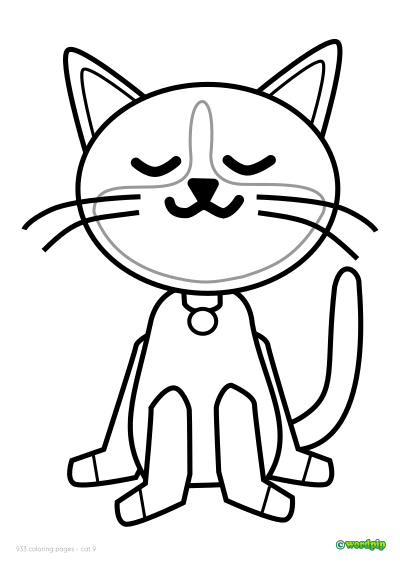 thumbnail of a cat 9 coloring page