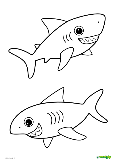 thumbnail image of 2 sharks coloring page