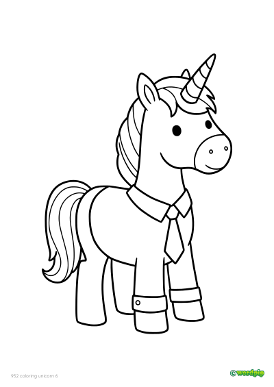 thumbnail image of a sporty unicorn coloring page