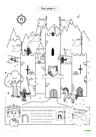 thumbnail image of letter n worksheet 12