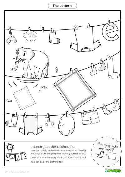 Letter e worksheet 13 thumbnail