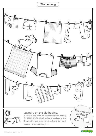 thumbnail image of letter g worksheet 13