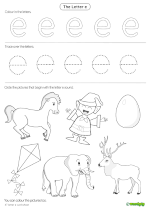 thumbnail of letter e worksheet 1
