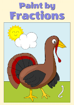 thumbnail of paint by fractions turkey worksheet