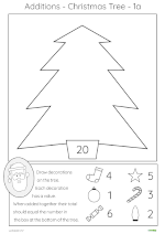 Draw decorations on the tree Christmas worksheet thumbnail