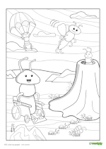 ant scene coloring page thumbnail