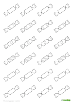 A coloring page fraturing lots of christmas crackers