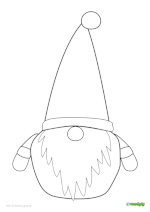 A coloring page fraturing a Christmas gnome